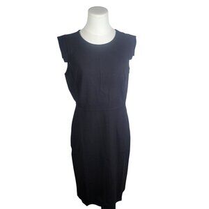J.Crew Black Resume Italian Stretch Wool Sleeveless  Sheath Dress Size 10